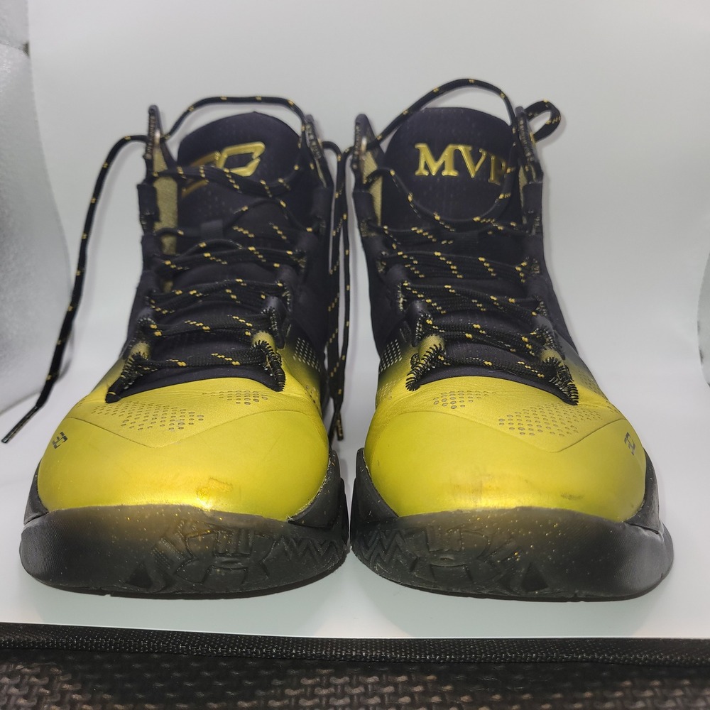 Under Armour Curry 2 Back to Back MVP Black Gold Basketball Shoes 1286751-001 -9